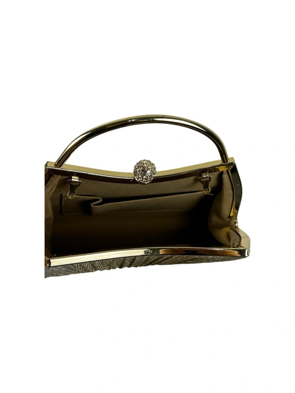 Sparkle Gold Evening Clutch with Top Handle